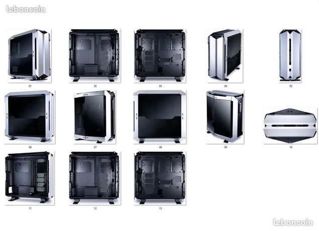 NEUVE / SCELLÉE — Boîtier Full Aluminium Premium & Verre Trempé : ODYSSEY X BIG TOWER SILVER — 3 Configurations Modulaires — E-ATX RTX 5090 5080 / Workstation IA / Watercooling Extrême 13