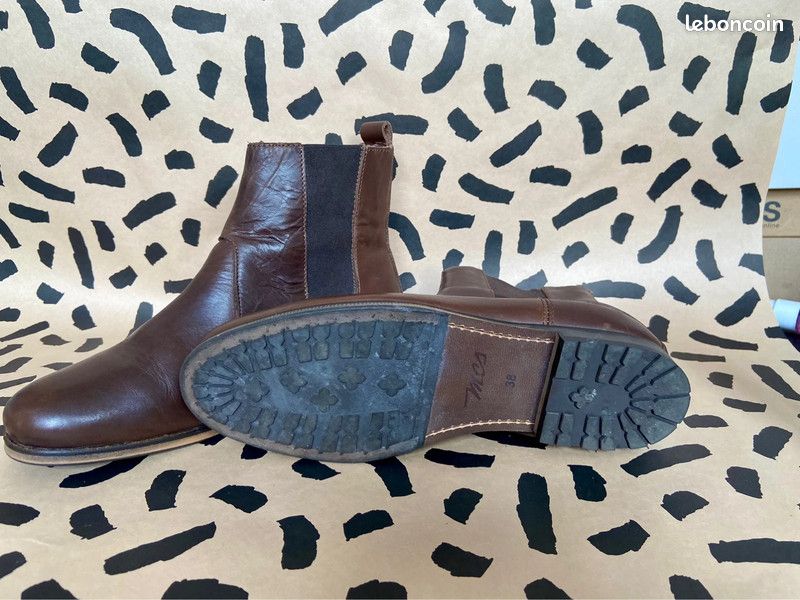 Boots Chelsea cuir marron MCS (image 5)