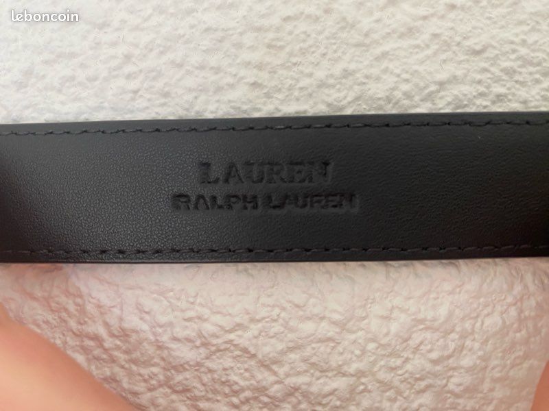 ⚜️ LAUREN RALPH LAUREN Classic Kenton Ceinture fine en cuir noir boucle ardillon dorée taille 70 🖤 (image 13)