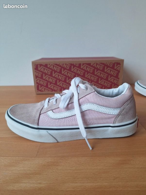Vans Old Skool Rose et blanche femme 38 Chaussures