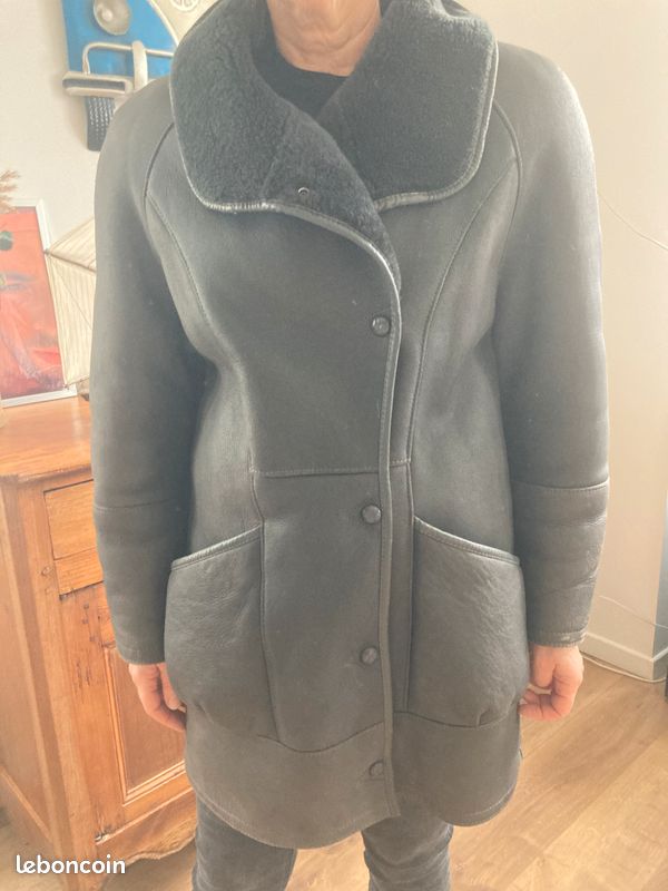 Manteau femme vintage en cuir (image 3)