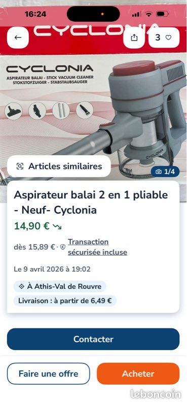 Balai aspirateur CYCLONIA NEUF (image 3)