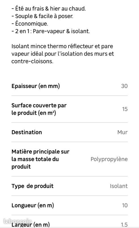 Isolation Mince Aluminium Soprema Triso Super + – Pour Combles, Murs, Sols – Neuf