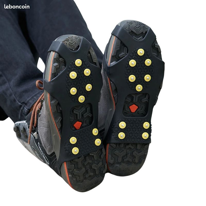 Crampons Couvre-Chaussures Antidérapants Hiver - 1 Paire Sable Grossier Pour Glace Neige, Traction Hommes Femmes
