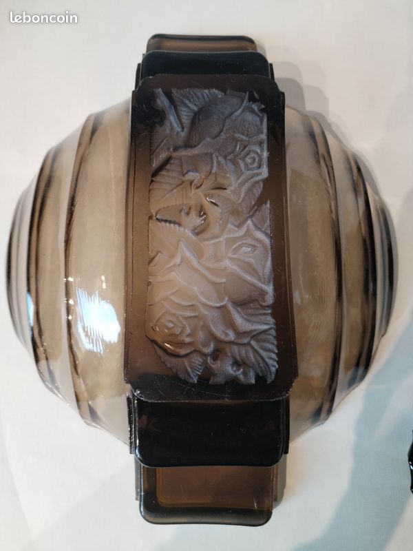 Ensemble d'une coupe et de six coupelles en verre fumé - Art Deco (image 5)