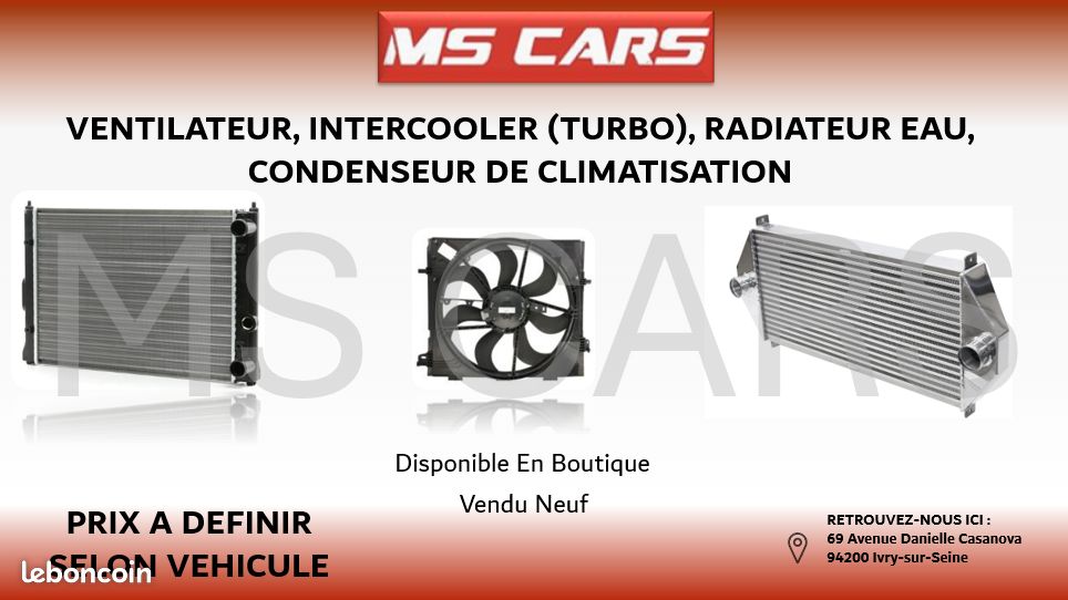 Radiateur eau / condenseur de clim / ventilateur / intercooler pour voiture ou utilitaire (image 1)