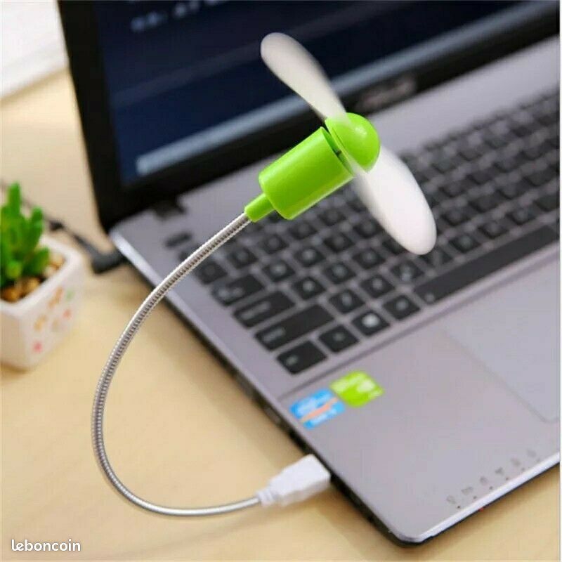 Mini ventilateur USB flexible à 2 pales – modèle HW-901 (image 1)