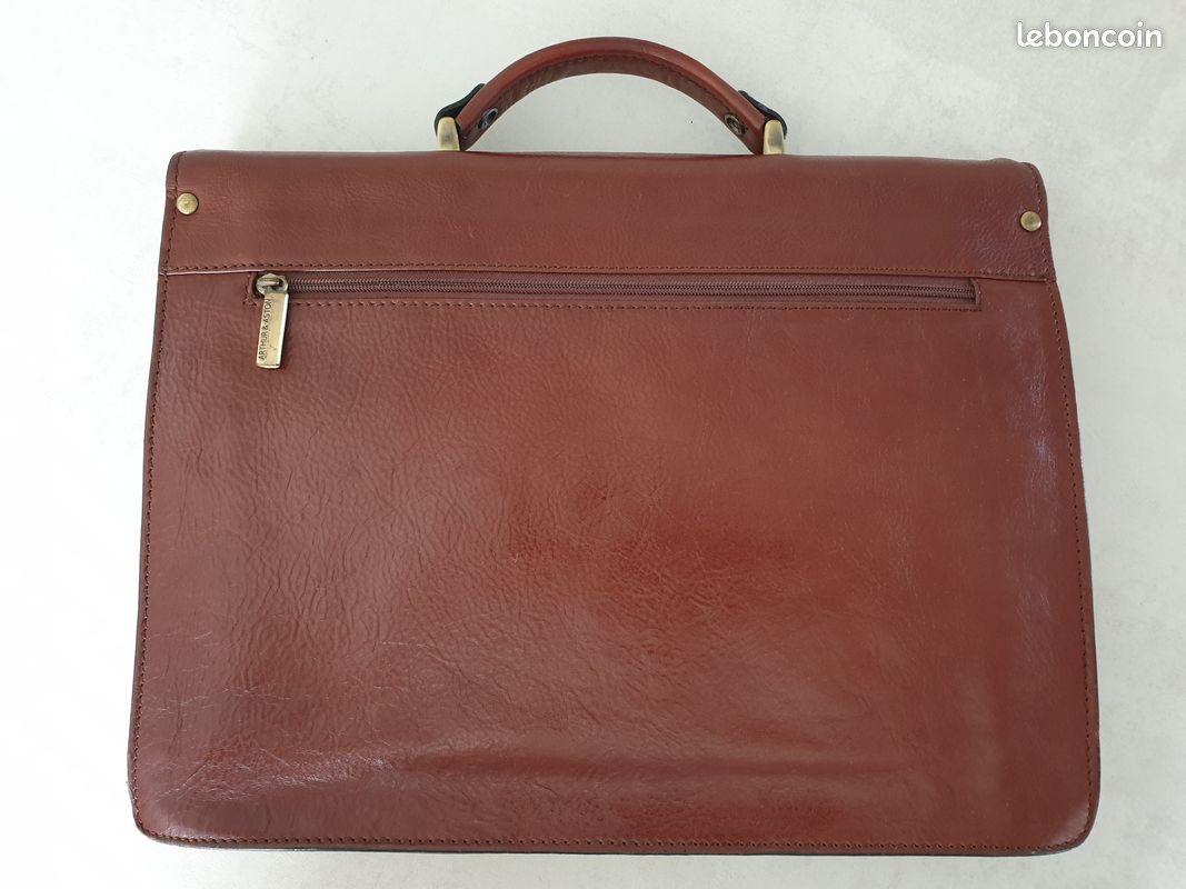 ARTHUR & ASTON Porte-documents en Cuir Marron Véritable (image 4)