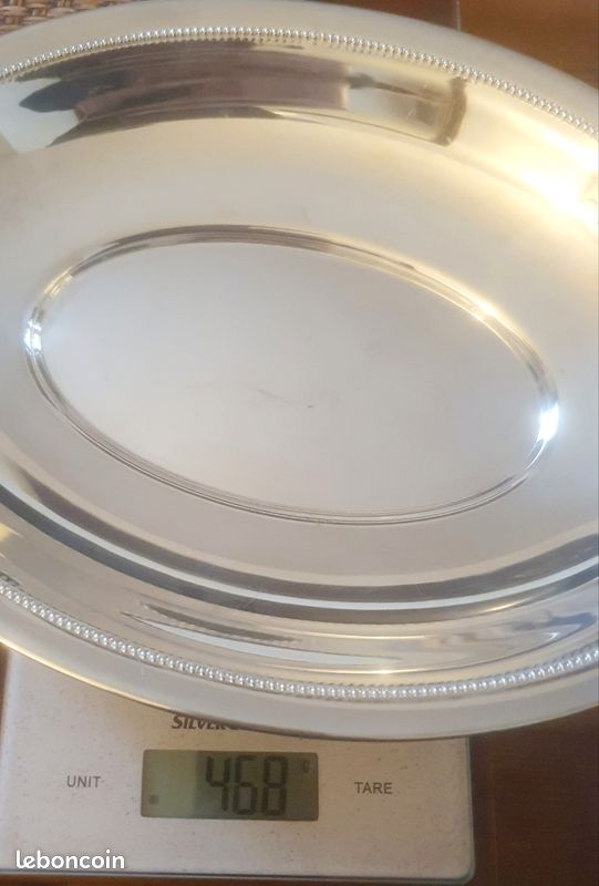 Grand Plat Ovale Christofle Gallia Modèle Perles – Métal Argenté, Occasion