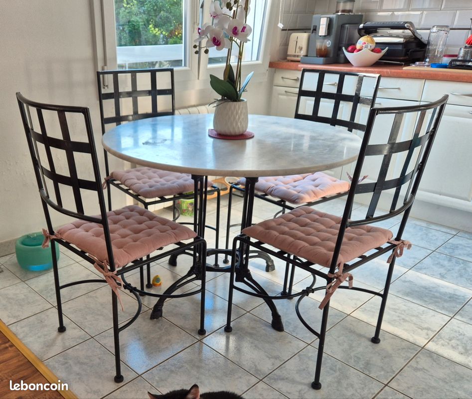 Lot de 4 chaises en fer forgé (image 1)
