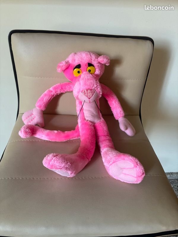 Peluche Vintage La Panthère Rose - Environ 37 Cm De Haut, Occasion En Bon état