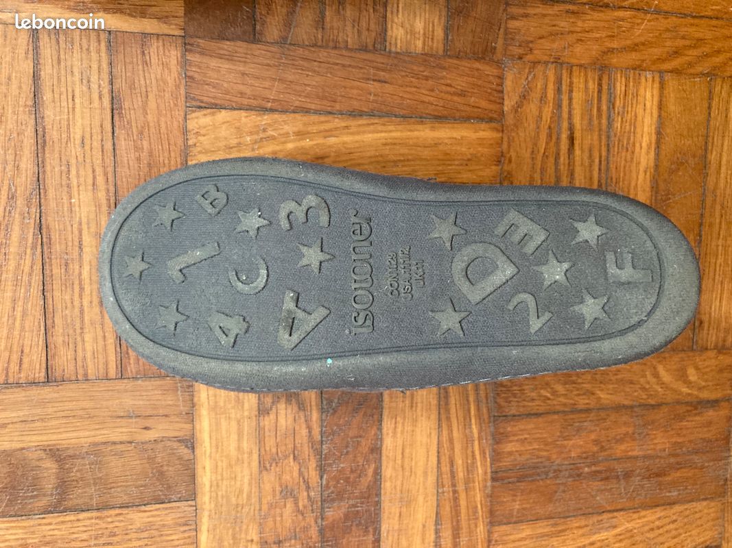 Chausson Isotoner enfant garçon velours Gris - taille 29 (image 3)