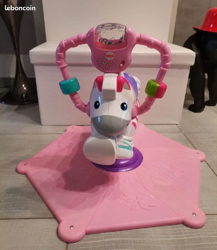 Zèbre tourni rebond rose Fisher price (image 1)