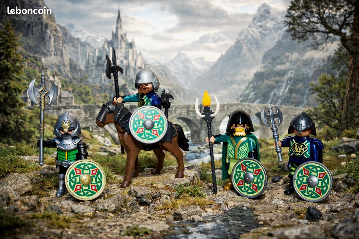 Lot De 20 Figurines Playmobil Chevaliers Et Accessoires – Moyen-Âge, Occasion