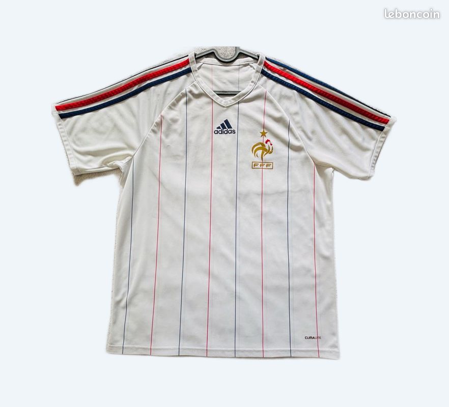 T-shirt Equipe De France Foot 2009/2010 - Adidas Bleu - Neuf Sous Blister T.174 (S/M)