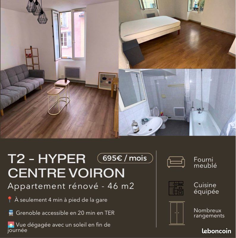 Appartement 2 pièces 46 m² · à Voiron · 46 m² · 695 €/mois