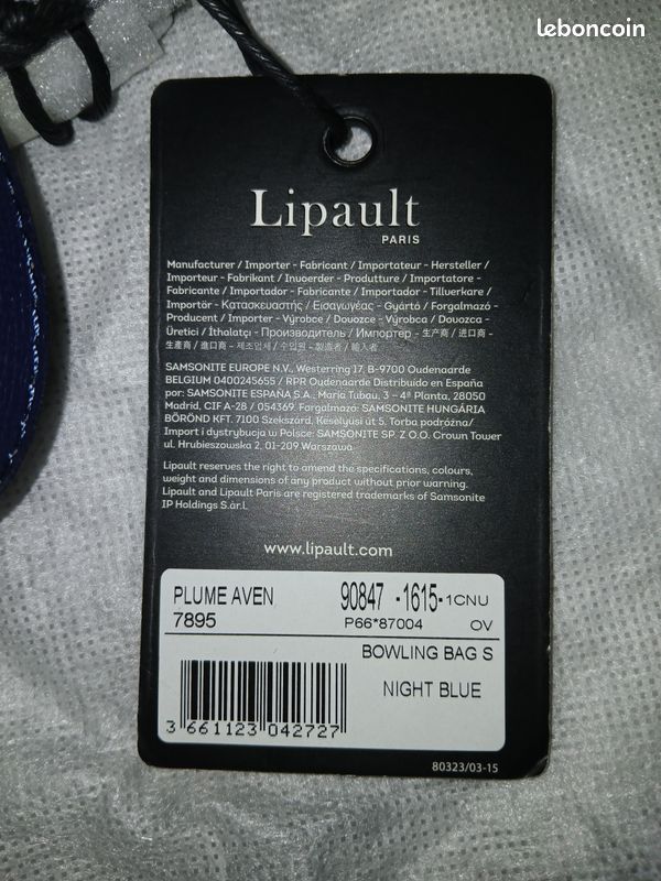 Lipault sac bowling de couleur night blue. Taille small (image 5)
