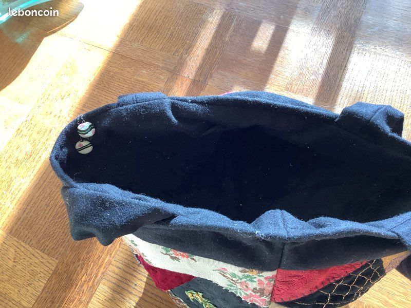 Beau sac à main en patchwork, neuf intérieur velours, noir (image 6)