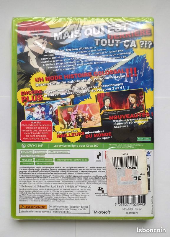 Persona 4 Arena Ultimax – Xbox 360 – PAL FR – NEUF Sous Blister