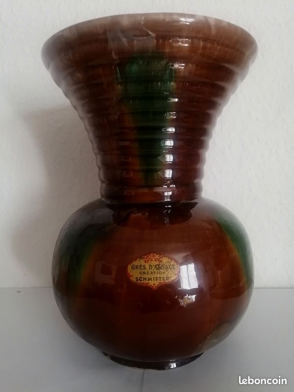 Magnifique vase émaillé Schmitter grès d'Alsace (image 1)