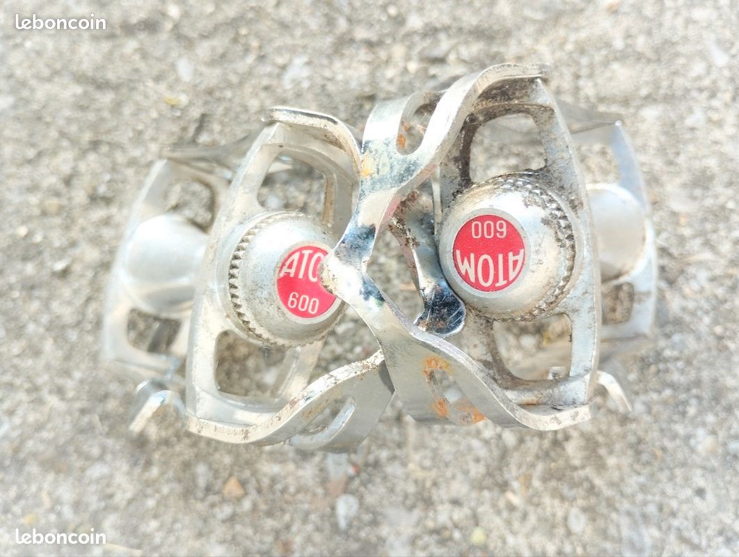Paire De Pédales Atom Vintage Pour Vélo De Route/course - Argentées, Occasion