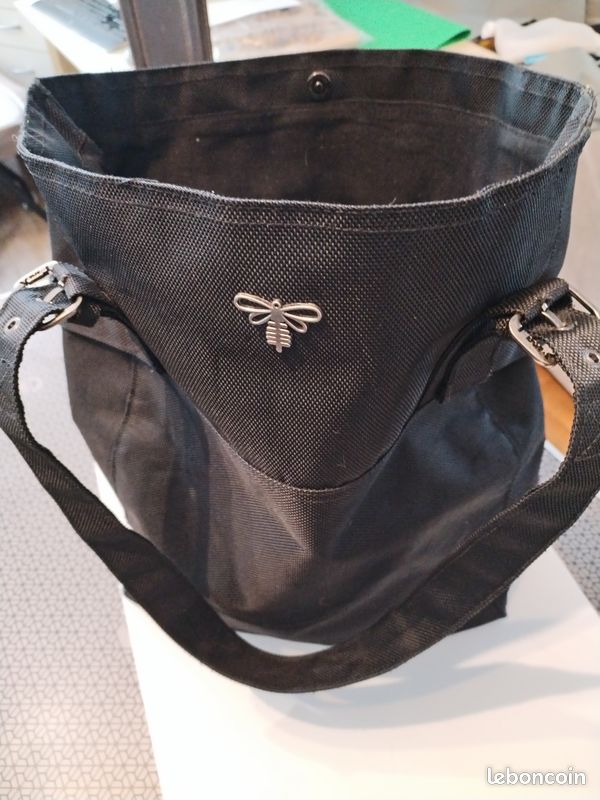 Sac à Main Vintage Coccinelle En Cuir Effet Crocodile Noir - Occasion Très Bon état
