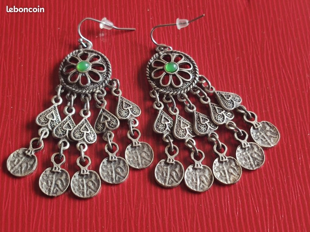 Boucles d'oreilles tribales Kazakhstan (image 1)