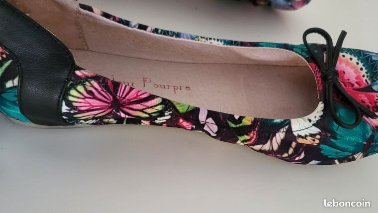 Ballerines GEOX Noir Pointure 38 — Cuir, Très Bon état, Occasion