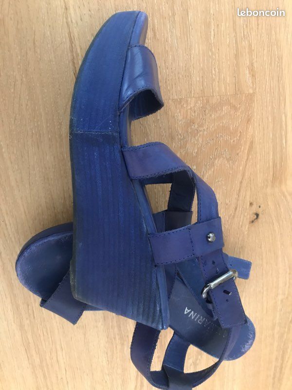 Sandales femmes cuir bleu majorelle T38 (image 2)