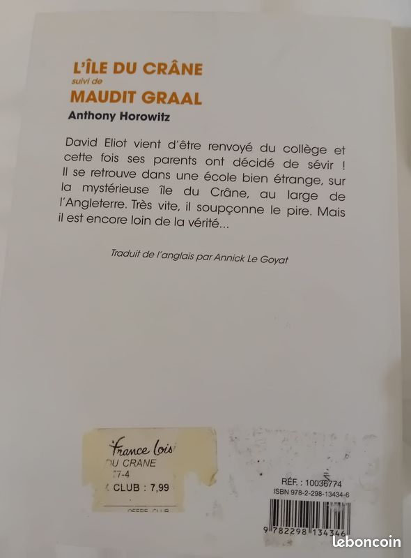 L'île du crâne - maudit graal - Anthony Horowitz - 2 romans jeunesse (image 2)