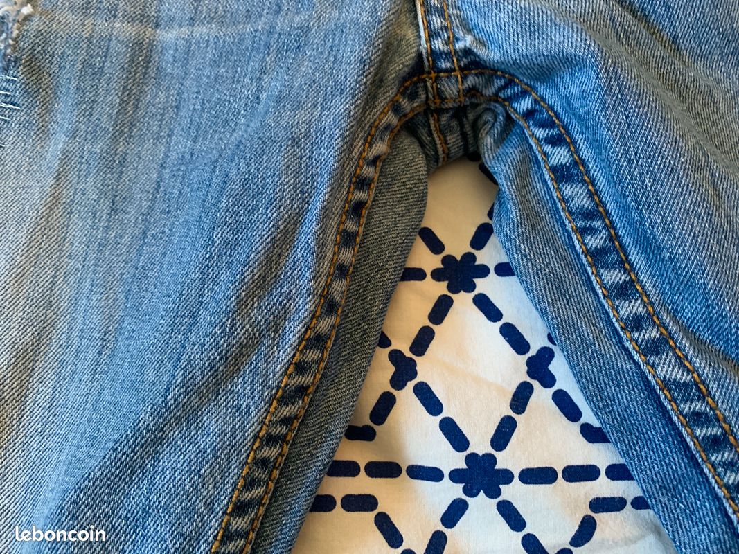 Justing jeans bleu Los Angeles W38 pré-déchiré avec empiècement de tissu (image 15)