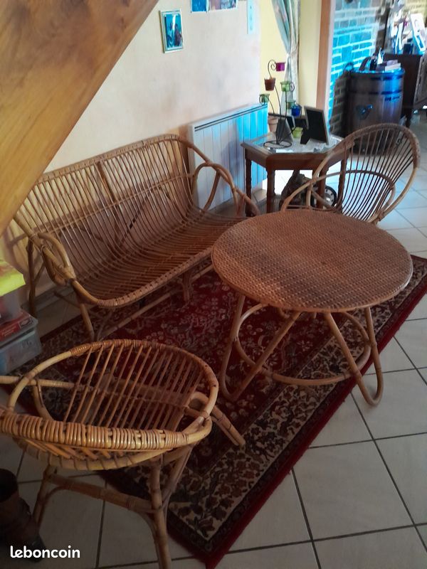 Ensemble salon en Rotin (image 1)