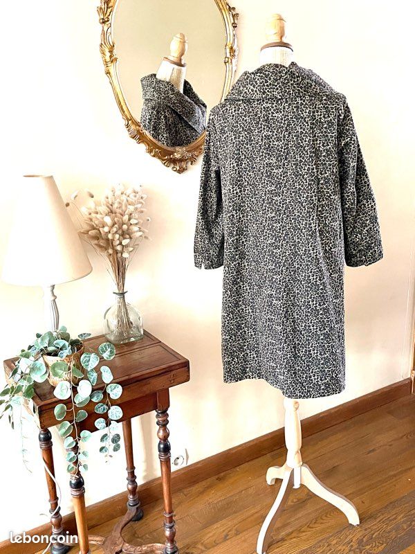 Veste trench léopard marron noir (image 17)