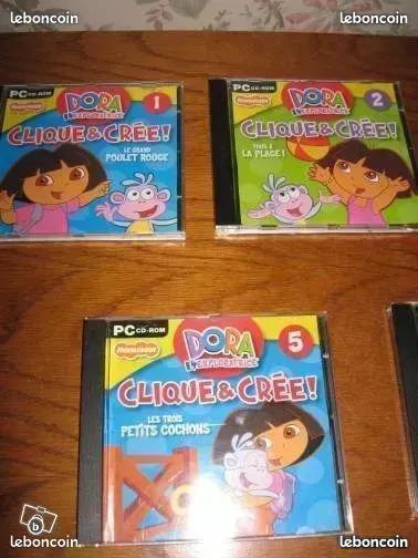 5 jeux pour PC DORA bon état " clique et crée  " pour apprendre l anglais dessiner jouer compter ect... (image 2)