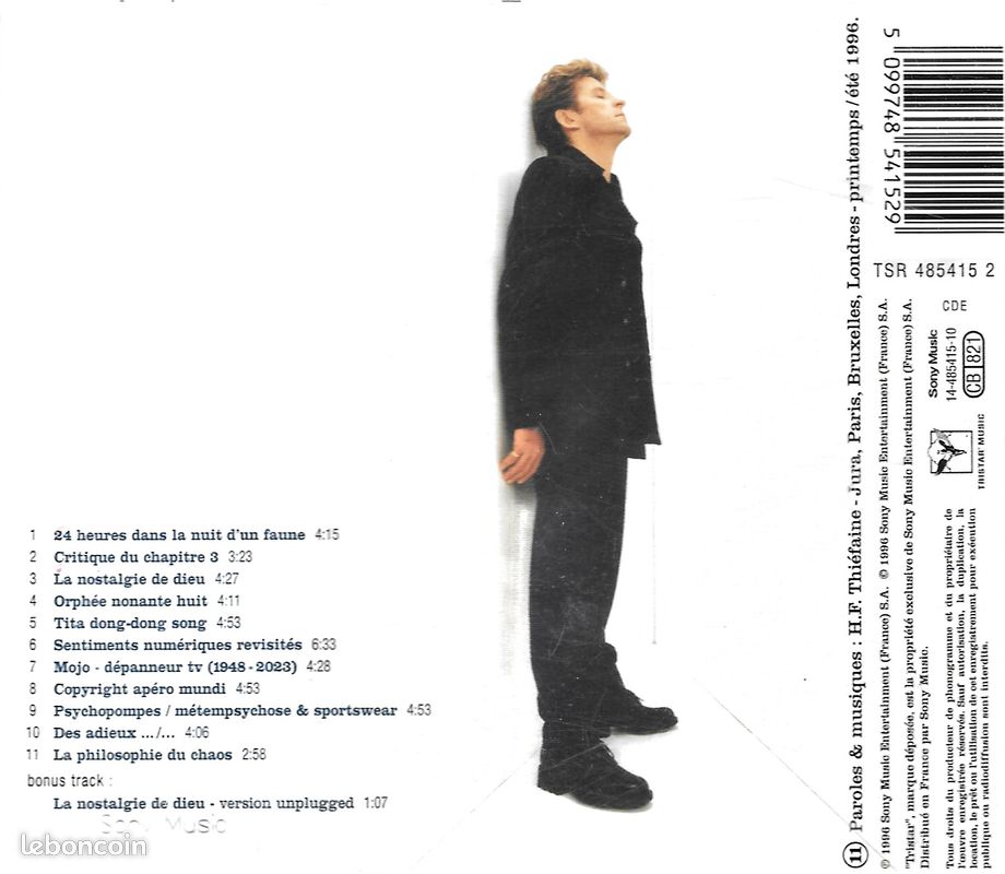 Hubert-Félix Thiéfaine - "La Tentation Du Bonheur" [CD Album - 1996] (image 2)
