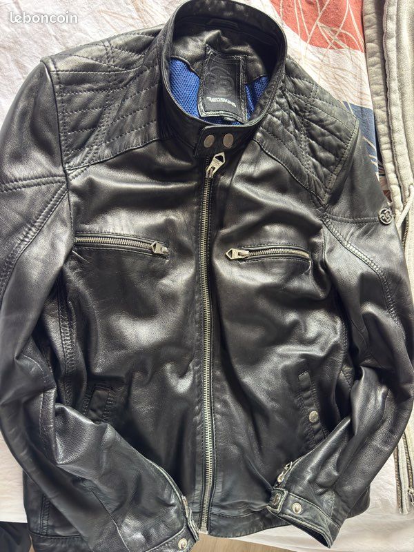 Blouson En Cuir Redskins Pour Homme - Taille XL - Style Bomber - Occasion En Très Bon état