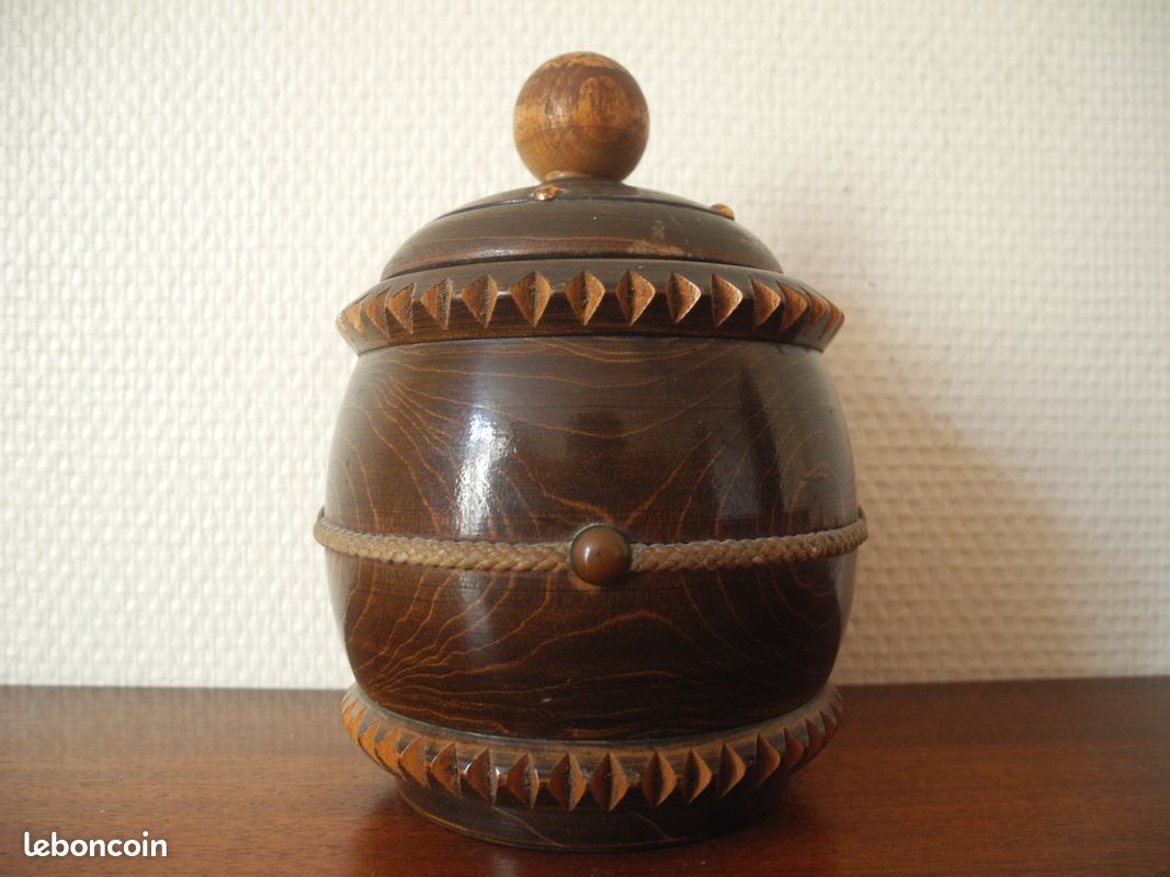 Ancien pot tabac déco kitsch vintage brutaliste (image 2)
