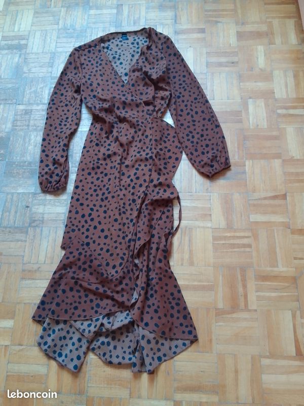 Robe longue avec manches longues femme taille 36 imprimé léopard Shein (image 6)