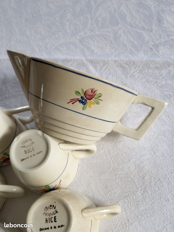Tasses à café, à thé et crémier Gien, brocante (image 8)
