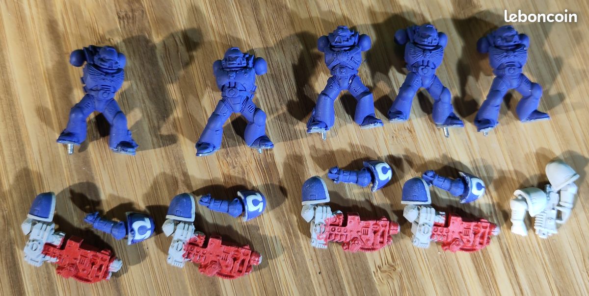 Escouade de 5 Space Marines devastators Ultramarines “first borns” - Warhammer 40k (image 1)