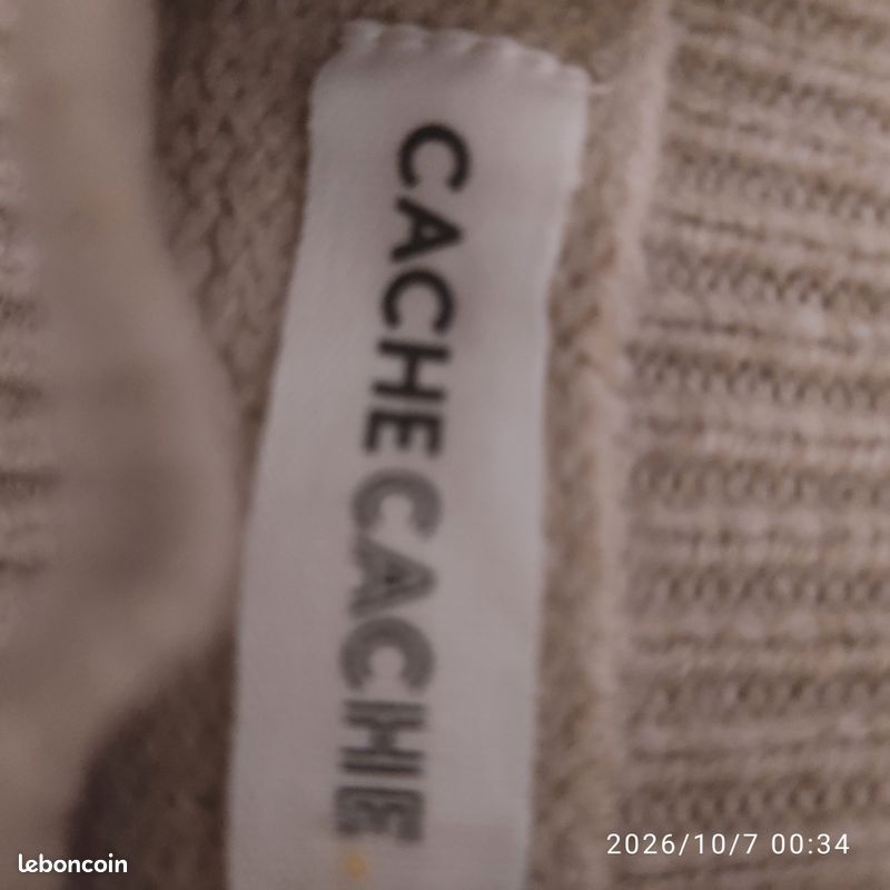 Robe pull beige Cache cache (image 4)