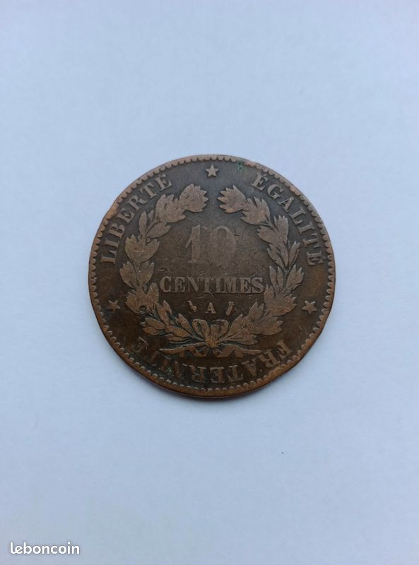 10 centimes Cérès 1886 A - rare et qualité TB (image 2)