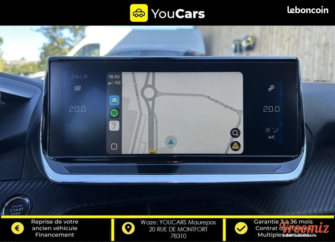 Peugeot 208 GENERATION-II 1.2 100 ALLURE - ENTRETIEN PEUGEOT - CARPLAY - CAMERA DE RECUL (image 13)