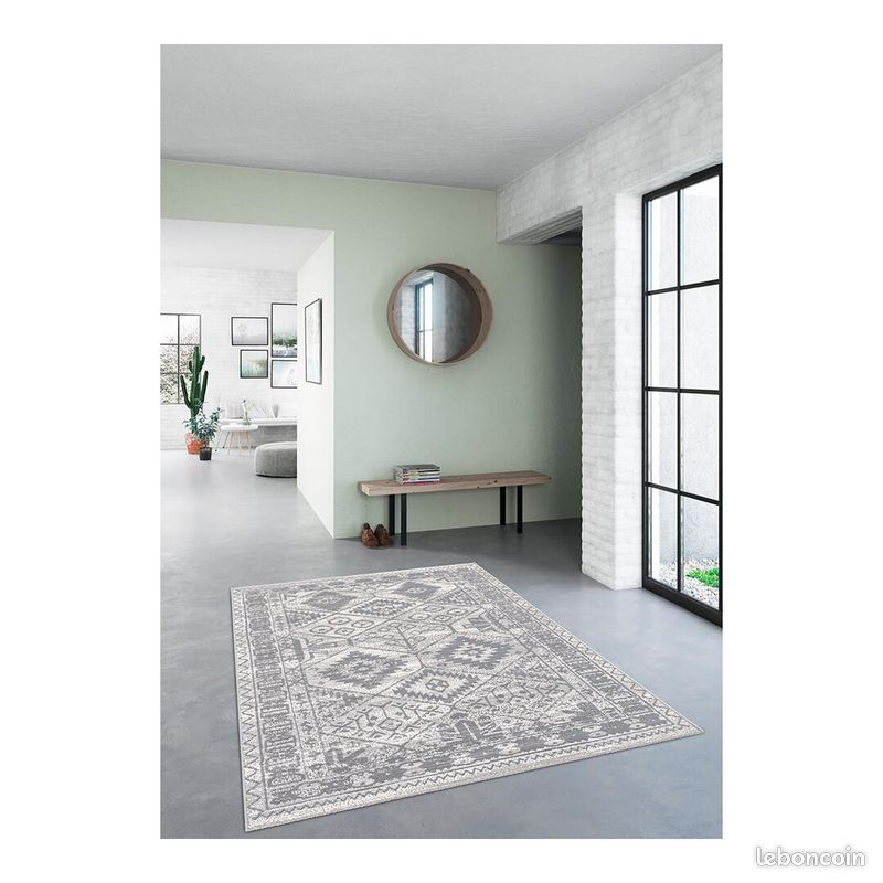 Tapis vintage plat Broadview Gris 160x230 (image 2)