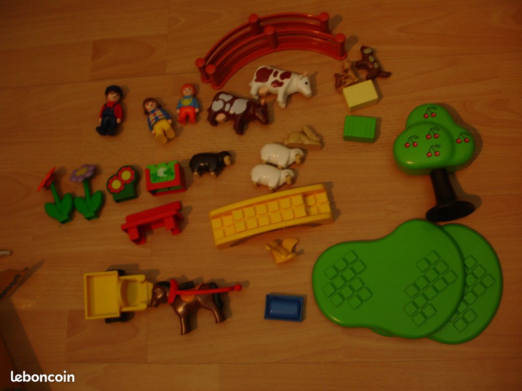 Jeu Playmobil 1 2 3 6770 famille à la campagne +18M animaux fleur (image 3)