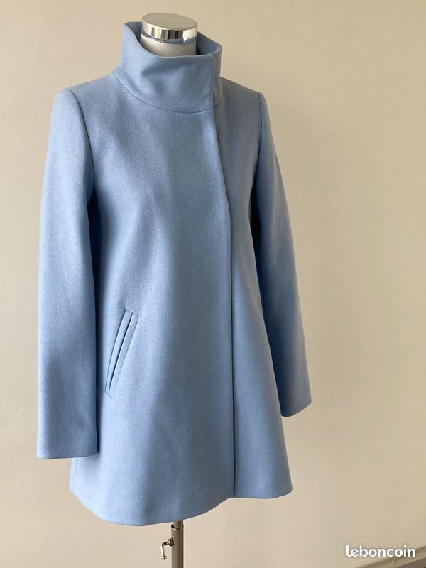 Kurzmantel Hellblauer Wollmantel Hellblauer Mantel Kurzmantel