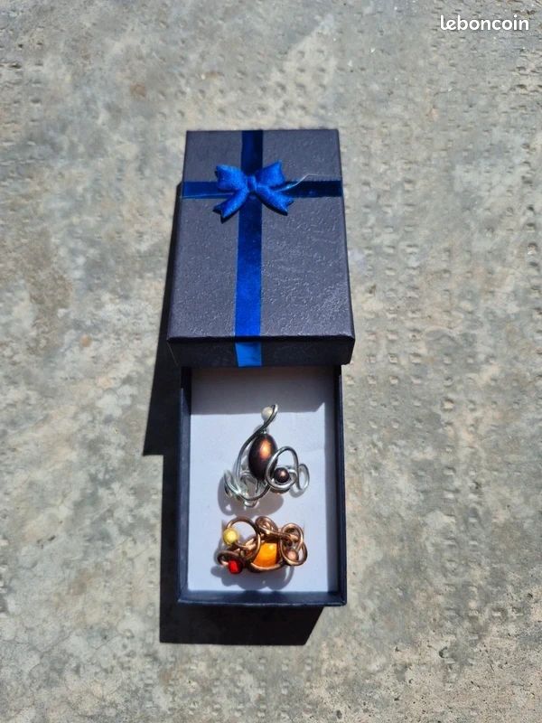 Lot de 2 bagues ajustables argenté cuivré bijoux fantaisie (image 1)