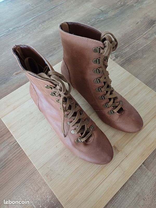Bottines Marron Bottine Lacet Derriere Bottines à Lacets Chaussures