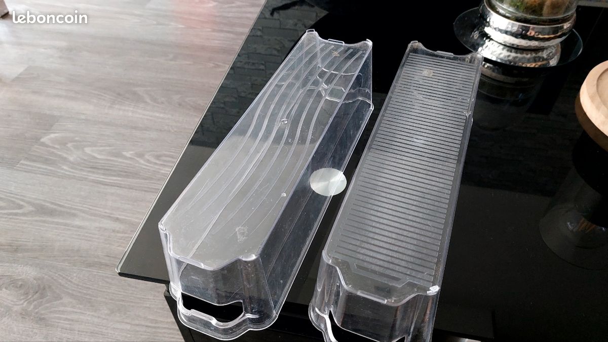 Lot de 2 bacs pvc longueur 37 cms , largeur 11 cms et hauteur 9,6 cms Très solide et Transparents idéal rangements (image 3)