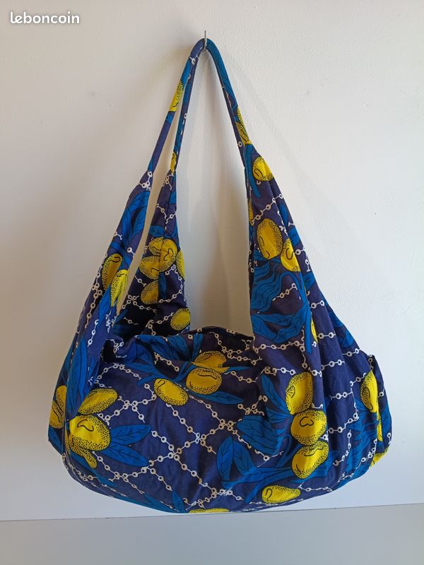 Sac fourre-tout en coton naturel symbole de paix blanc